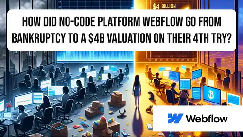 How did No-code platform Webflow go from bankruptcy to a $4B valuation on their 4th try?