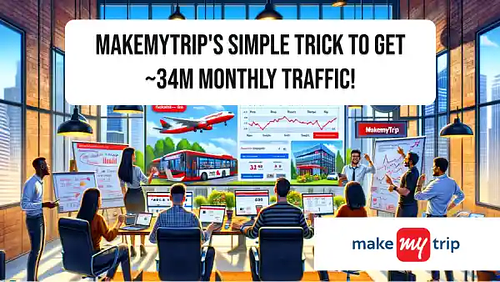 MakeMyTrip's simple TRICK to get ~34M monthly traffic!